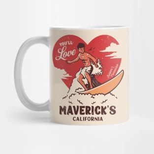 Vintage Surfing You'll Love Maverick's Beach, California // Retro Surfer's Paradise Mug